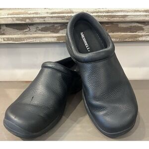 Merrell Encore Gust Black Leather Slip On Clogs Mules Loafers Shoes Men's 10W